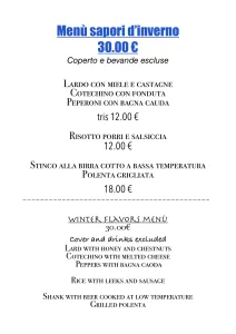 Menù invernale